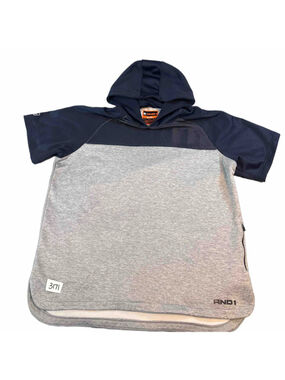 Men's AND1 Short Sleeve Hoodie XXL Grey Navy Blue